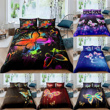 Duvet Cover Set Butterfly Printed Queen King Size Bed Cover Set Twin Full Single Double Bedding Set Quilt Cover 2024 - buy cheap