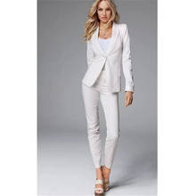 Hand Tailed Women's Formal Wear Pantsuits Women Ladies White Custom Made Business Office Tuxedos Work Wear Suits for Party Groom 2024 - buy cheap