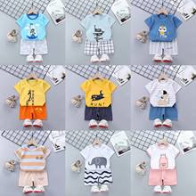 2pcs Baby Boys Girls Summer Clothing Set Infant Clothes Suit Children's Short Sleeve + Shorts Toddler Homewear Suit Kids Outfits 2024 - купить недорого