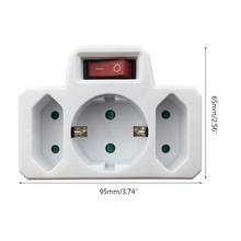European Conversion Plug 250V 16A Power Adapter 1 to 3 Way Socket with Switch 2024 - buy cheap