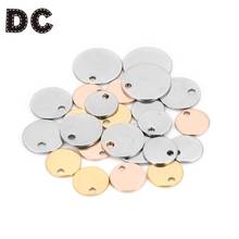 20pcs/lot 6/8/10/12/15/20/25mm Round Stainless Steel Blank Dog Tags Pendants Rose Gold DIY Charm Jewelry Finding 2024 - buy cheap