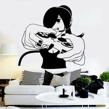 Video Game Wall Decal Gamer Girl Playroom Decor Wall Stickers Gaming Vinyl Removable Home Girls Room Decoration Wallpaper X586 2024 - buy cheap