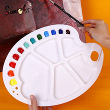 SeamiArt 10/17/24 Grids Painting Palette for Watercolor Oil Palette Art Students Painting Tool Professiona Plastic Color Palette 2024 - buy cheap