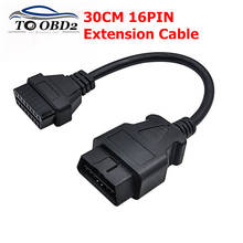 30cm 16PIN OBD2 Extension Cable OBD 2 16Pin Male to Female Extension Cable OBD-II 16 pin Connector Adapter Free Shipping 2024 - buy cheap
