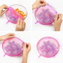 6pcs Silicone Stretch Lids Reusable Food Storage Covers for Cups Small Bowls and Cans Stretch Jars Fruits Seal Lids 2024 - buy cheap
