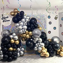 146pcs Black Silver Chrome Balloon Garland Arch Kit 4D Disco Helium Globos Wedding  Baby Shower Birthday Party Decorations 2024 - buy cheap