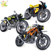 HUIQIBAO Tech City Speed Champion Motorbike Building Blocks Off-Road Haulage Motor Motorcycle Race Bricks Toys For Children 2024 - buy cheap