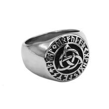 Charm Norse Viking Rune Ring Stainless Steel Jewelry Classic Viking Celtic Knot Engagement Wedding Biker Ring for Men SWR0996A 2024 - buy cheap