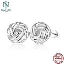 INALIS-pendientes de tuerca blancos con giro geométrico para mujer y niña, joyería de compromiso de cobre Simple, gran oferta 2024 - compra barato