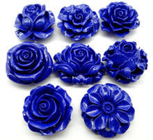 Cinabrio chino-colgante de cristal de cuarzo natural, tallado de flor azul, bricolaje, fabricación de joyas, accesorios para collar, 6uds. R6 2024 - compra barato