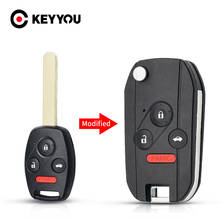KEYYOU 10x Blade 3+1 2+1 2/3 4 Buttons Modified Folding Flip Remote Key Shell Cover For Honda Odyssey Rigeline Accord CRV Civic 2024 - buy cheap