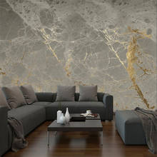 Custom wallpaper 3d decorative painting modern minimalist light luxury golden gray marble background wall living room фотообои 2024 - buy cheap