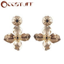 Gold Color Flower Drop Earrings Wholesale Vintage Suspension Pendent Goth Jewelry for Woman 2022 Accessories Unusual Pendientes 2024 - buy cheap