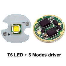 Emisor de LED XML T6 de 16mm + diámetro de 17mm, controlador LED de 3,7 V-4,2 V, controlador de linterna de 5 modos, accesorio de antorcha de placa de circuito 2024 - compra barato