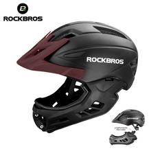 Детский мотоциклетный шлем ROCKBROS, детский съемный шлем на все лицо, для езды на велосипеде, скейтборде 2024 - купить недорого