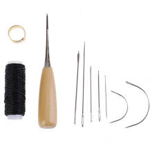 1Set Leather Sewing Needles Stitching Awl Needle Thread Thimble Shoe Repair Tool 2024 - buy cheap