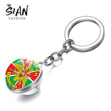 SIAN Border Troops of Russian Keychain Double Side Photo Keychain Transparent Glass Ball Pendant Key Ring Gift For Military Fans 2024 - buy cheap