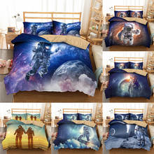 3D Space Astronaut Blue Sky Bedding Set Luxury Duvet Cover Set Single double Twin/Queen Size 2/3pcs kids boy Print Comforter Set 2024 - buy cheap