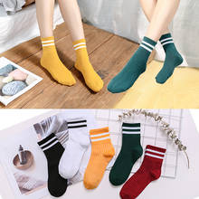 5 Pairs Women Socks Fashion Stripe Solid Cotton Sports Sock Knee-High Comfortable Casual Running Socks Indoor Walking Yoga Sock 2024 - buy cheap