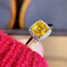 Birthday Gift Jewelry 100% Natural and real Yellow sapphire ring  925 sterling silver Fine handworked Ring 2024 - buy cheap