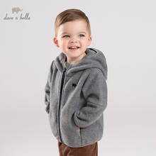 DB11929 dave bella/Осенняя однотонная куртка унисекс для малышей детская модная верхняя одежда детское пальто на молнии с капюшоном 2024 - купить недорого