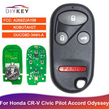 DIYKEY-llave inteligente remota para coche, accesorio para Honda CR-V Civic Pilot Accord S2000 Odyssey A269ZUA106 / KOBUTAH2T/OUCG8D-344H-A, 3 + 1, 4 botones 2024 - compra barato