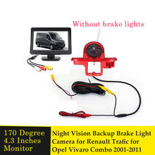 HD Night Vision Car Rear View Camera Reverse Backup LED Brake Light + LCD Monitor for Renault Trafic for Vauxhall Vivaro Combo 2024 - buy cheap