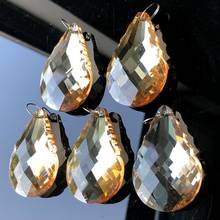 5PC Champagne Teardrop Crystal Sun Catcher Chandelier Faceted Prism Glass Aurora DIY Wedding Christmas Tree Home Party Decor 2024 - buy cheap