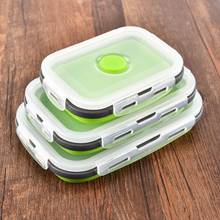 Outdoor Camping Equipment Silicone Collapsible Lunch Box Food Storage Container Bento BPA Free Microwavable Portable 2024 - buy cheap