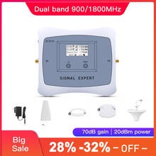 Amplificador de sinal de celular, 2g, 4g, banda dupla, 900/1800mhz, com kit de exibição lcd 2024 - compre barato