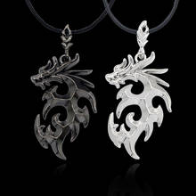 Colar masculino estilo chinês, pingentes de dragão coloridos pretos, jóias masculinas, gargantilha, drop shipping 2024 - compre barato
