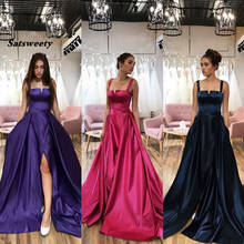 robe de soiree Rose Evening Dress Spaghetti Strap Long Prom Dresses Formal Party Gowns Evening Dresses Vestido de festa 2024 - buy cheap