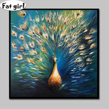 diamond painting  Embroidery Abstract Peafowl oil painting 5D DIY Cross Stitch Diamond Mosaic full square round decoration 2024 - buy cheap