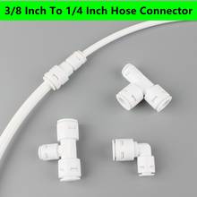 Manguera purificadora de agua, conector reductor, codo recto, adaptador de 3/8 a 1/4 pulgadas, tubo de bloqueo de agua de plástico, accesorios de grado alimenticio, 5 uds. 2024 - compra barato