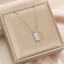 XIYANIKE 316L Stainless Steel Square Necklaces Trendy Simple Chain Choker 2021 New Pendants For Women Fashion Jewelry Collier 2024 - buy cheap