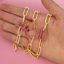 Bohemian CZ Crystal Heart Charm Bracelet fecho pulseira Woman Accessories DIY Clasp Jewerly CZ Geometric Link Chain Bras Zircon 2024 - buy cheap