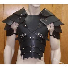 Armadura de Cosplay para hombres, estilo Retro Medieval, Caballero de cuero Artificial, armadura corporal ajustable, accesorios de juego de rol para Halloween 2024 - compra barato