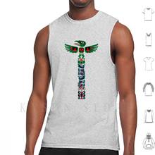 Totem 4 tank tops colete sem mangas tribo indígena indígena indígena tribal americano hopi zuni navajo sudoeste inuit noroeste 2024 - compre barato