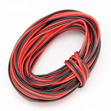 Cable blando de cobre estañado aislado de PVC para decoración eléctrica, Cable de extensión de 2 pines, de 5m, rojo + 5m, negro, 22AWG, UL-1007 2024 - compra barato