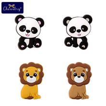 3pc china panda silicone contas leão bebê mordedor roedor brinquedo do bebê diy chupeta corrente perle silicone contas pingente crianças produtos 2024 - compre barato