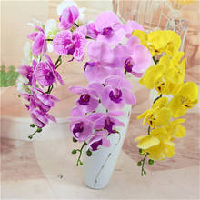 Phalaenopsis-flores de látex artificiais com toque real, borboletas, orquídea, cymbidium, planta, peça central, silicone 2024 - compre barato