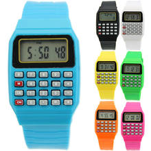 Детский электронный калькулятор, силиконовые наручные часы с многоцелевой клавиатурой 667C 2024 - купить недорого