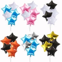 Balões de estrela dourados e prateados, 5 pçs, 18 polegadas, decoração, chá de bebê, infantil, aniversário, festa, globos 2024 - compre barato