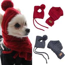 Fashion Winter Warm Knitted Pet Hat Scarf Set Dogs Hats Pets Products Funny Cosplay Pet Dog Cap For Chihuahua Puppy Accessories 2024 - buy cheap