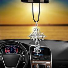 Car Ornament Pendant Metal Cross Jesus Christian Car Rear View Mirror Hanging Car Styling Accessories Auto Decoration Gifts 2024 - buy cheap