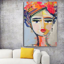 Pintura abstrata em tela mulher impressão retrato impresso moderno menina impressão em tela imagens de parede para sala decoração de casa 2024 - compre barato