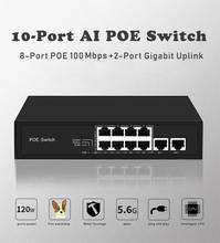 Conmutador POE de 10 puertos con 8 puertos, 100M + 2 puertos Gigabit, potencia interna de 120W, VLAN, 250m, para Monitor, cámara, POE, Watchdog 2024 - compra barato