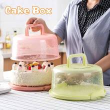 Round Plastic Cupcake Container Cake Box Portable Durable Handheld Birthday Bar Wedding Cake Storage Box No Deformation 2024 - купить недорого