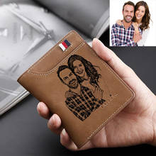 Customized Picture Carving Wallet Men's Short Casual Retro Wallet Private Custom Picture Wallets Holiday Gift Valentine's Day 2024 - buy cheap