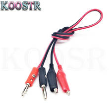 5a linha de teste banana plug crocodilo clipe cabo de alimentação fio vermelho preto 2 plug turn 2 clip linha comprimento 1 metro